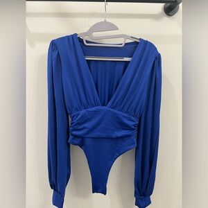 Blue long sleeve bodysuit